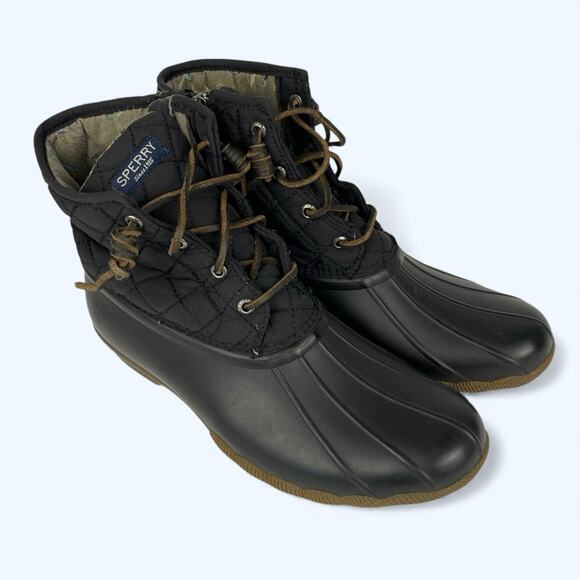 Sperry Women's Saltwater Quilted Duck Boots - Black Size 10 #STS94063 - Picture 1 of 8